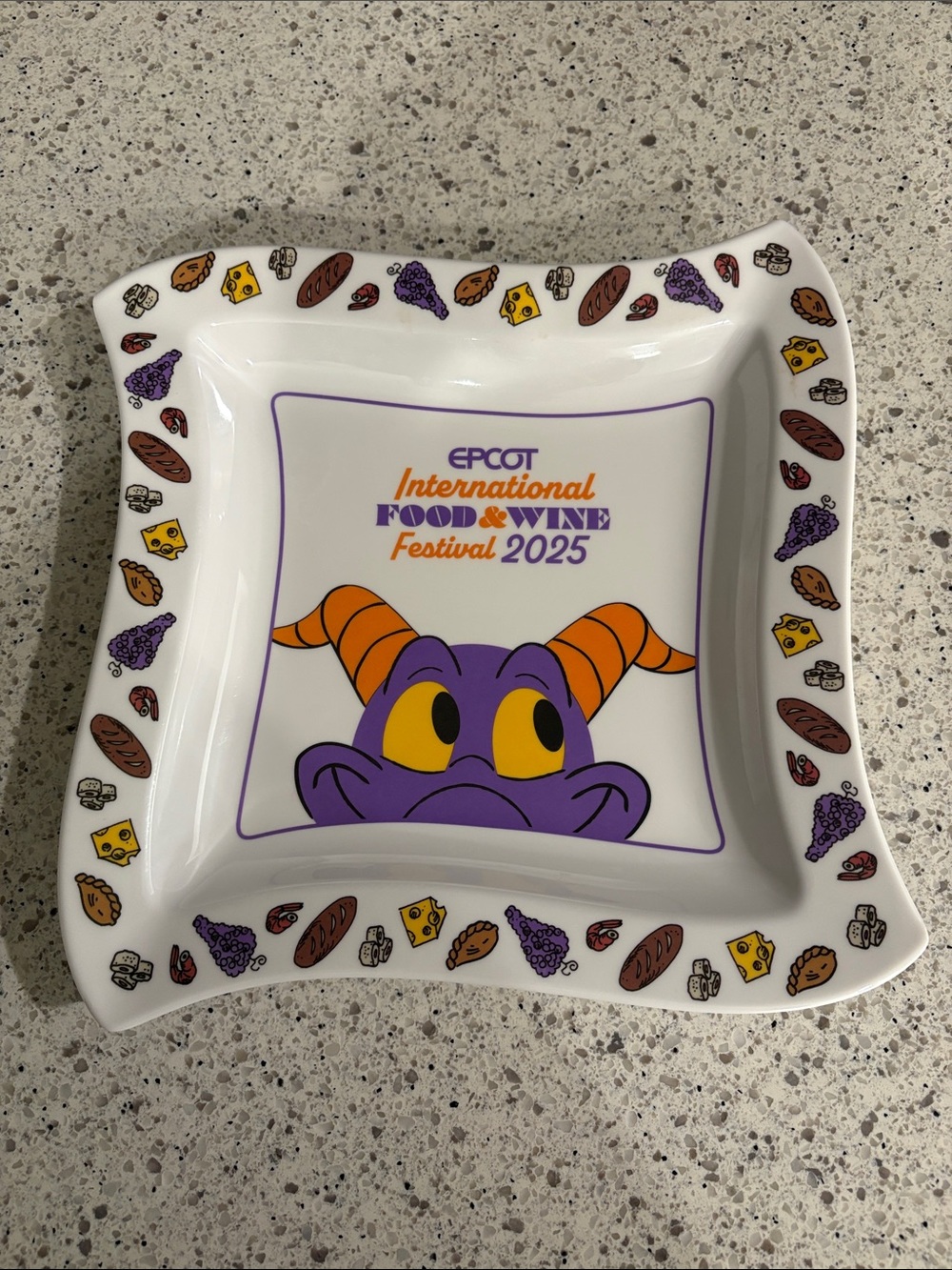 EPCOT International Food & Wine Festival 2025 Figment Dragon Decorative Plate